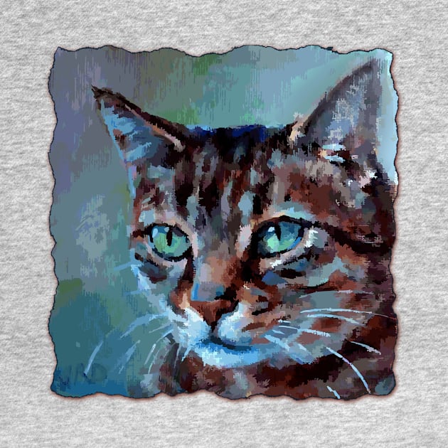 Cute Impressionism Tabby Cat by jdunster